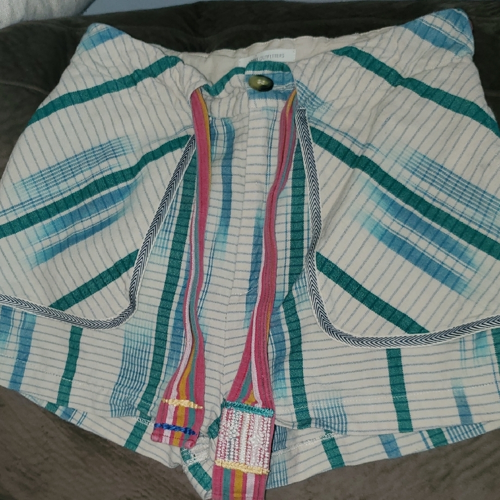 Urban Outfitters Teal and White Striped Shorts